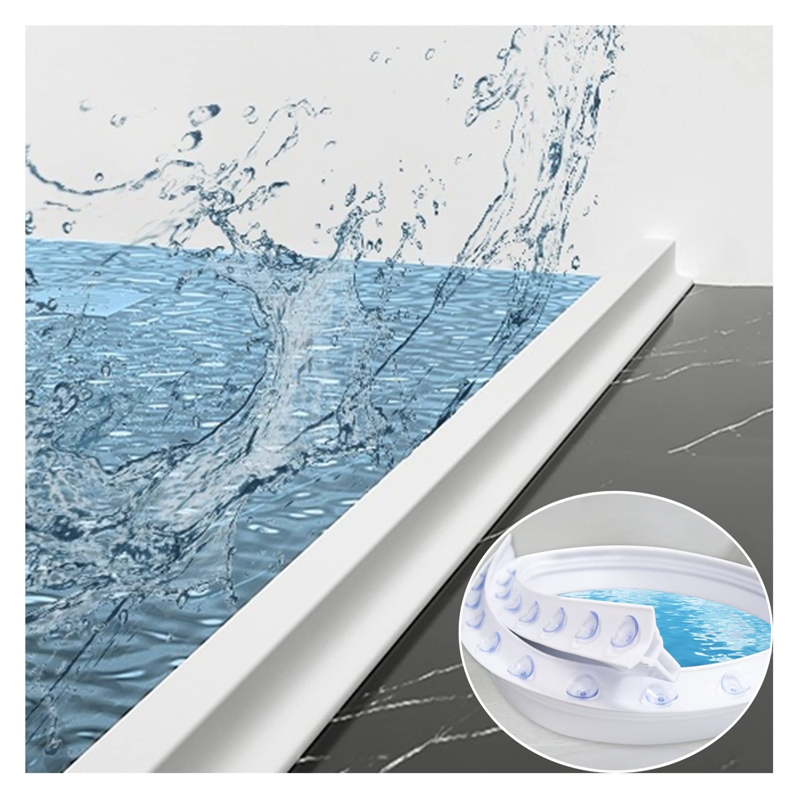 Bouchon d'eau évier cuisine ventouse et barrière de douche silicone découpable
