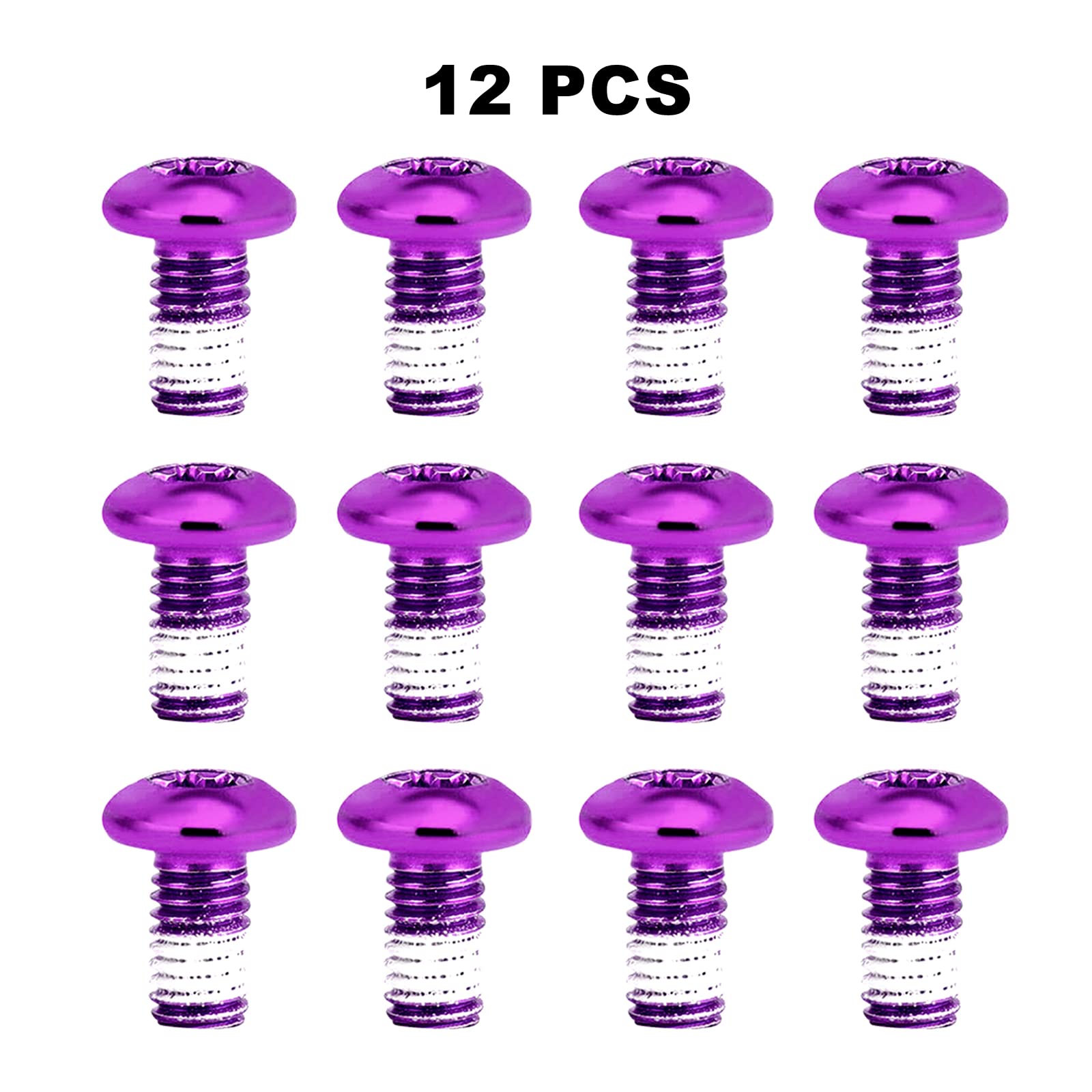 Viti per dischi freno per bicicletta, 12 pezzi M5 x 10 mm Viti per disco freno per bicicletta anodizzate, vite T25 per rotore di bicicletta per MTB, bici da corsa, mountain bike (viola)