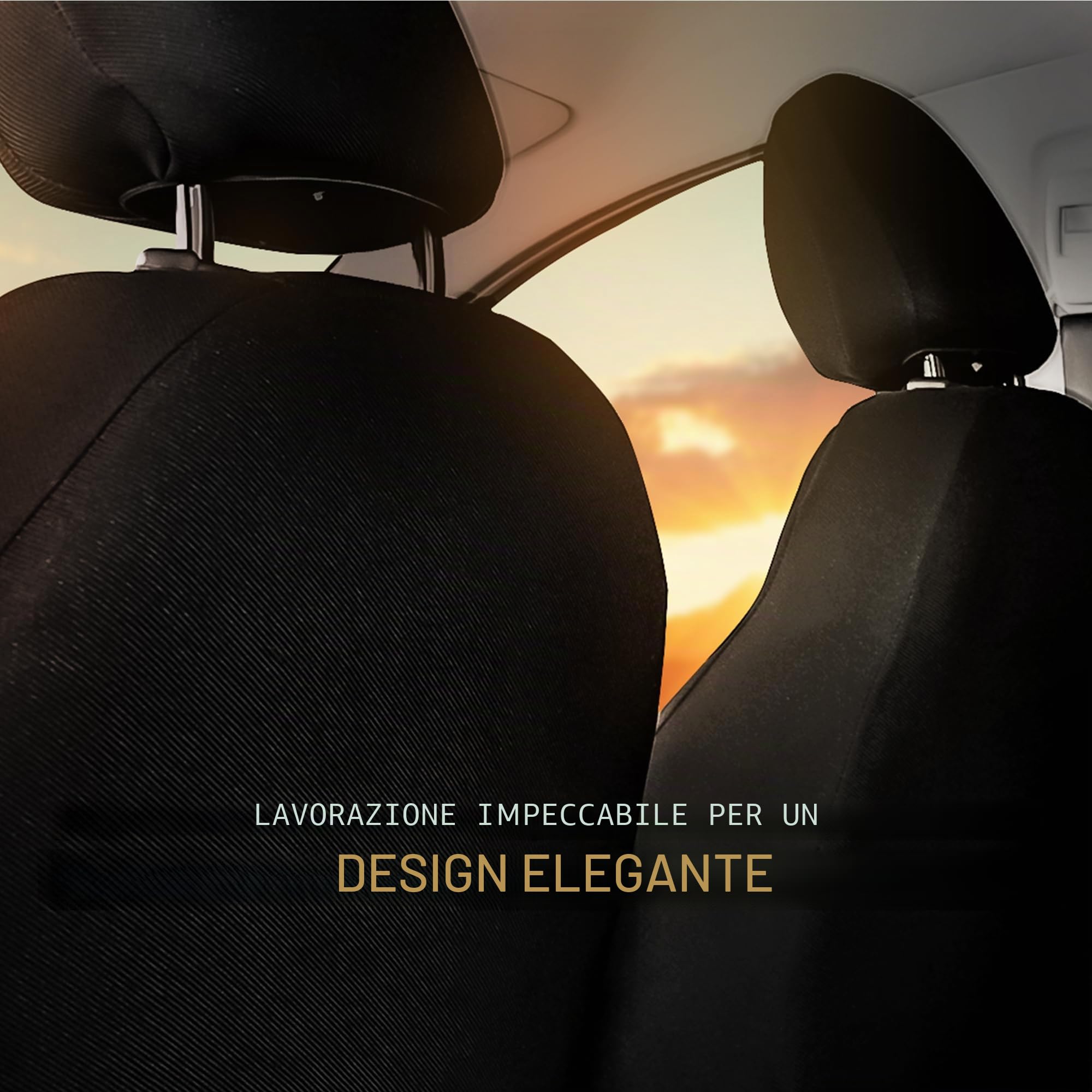 MOTOS Coprisedili Copri Sedile Auto per Fiat Qubo 2008-2024 con Sistema Airbag Attivo, Materiale a Tre Strati, Look Elegante, Personalizzazione Perfetta, Applicazione Versatile per Automobilisti e Con