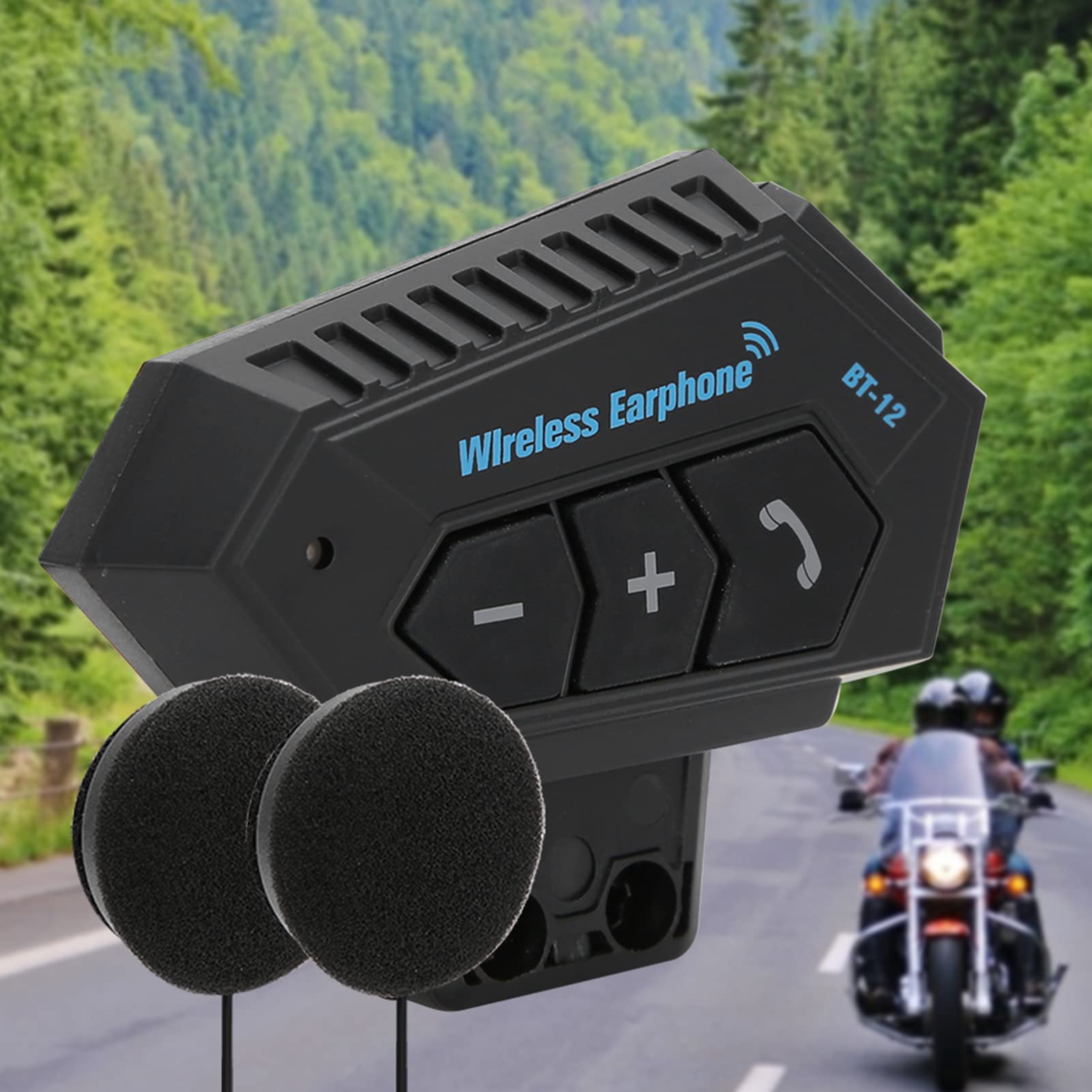 Qqmora Auriculares para Casco Bluetooth 4.1+EDR CSR8635 para Montar, Amplificador de Potencia de Audio de Alta Potencia, Material ABS Ligero, Ideal para Entusiastas de Las Motocicletas