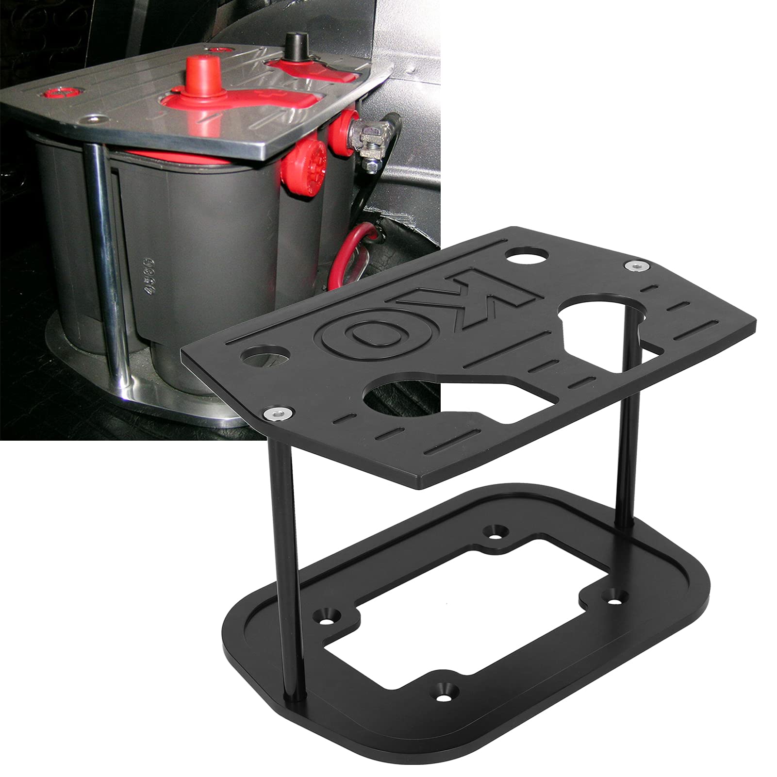 Batteriehalter Optima 34/78 Batteriehalterung Passend für PKW-LKW-Boote ATV(A (Schwarz）