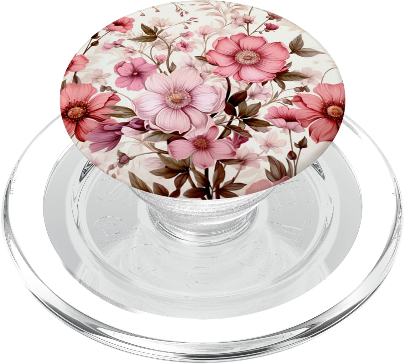 Vintage Pink Wildflower Flower Lover Tropical Garden PopSockets PopGrip for MagSafe