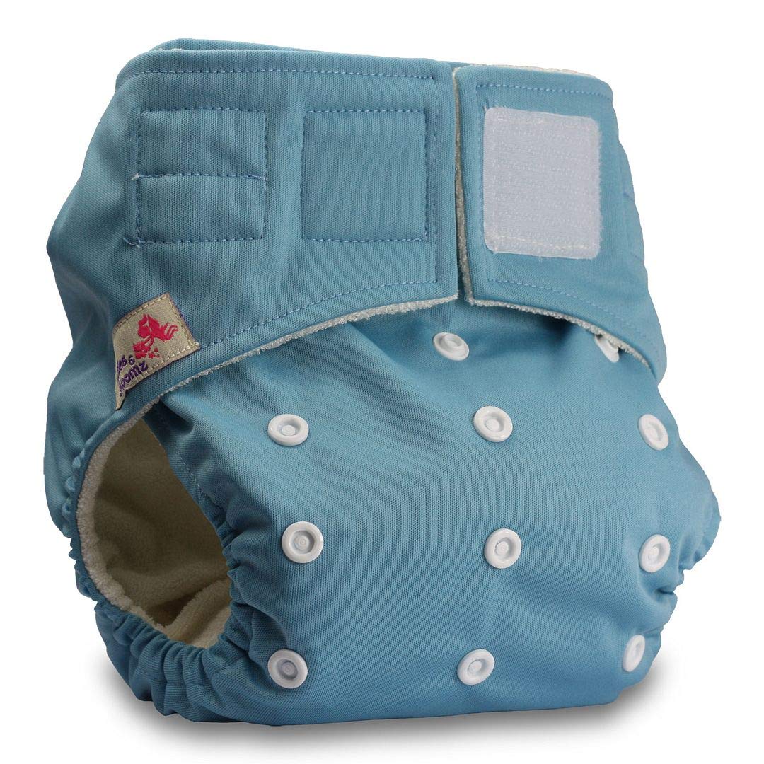 Littles & Bloomz, Baby Cloth Washable Reusable Nappy Pocket Diaper Bamboo, Fastener: Hook-Loop, Pattern 49, with 2 Bamboo Charcoal Inserts