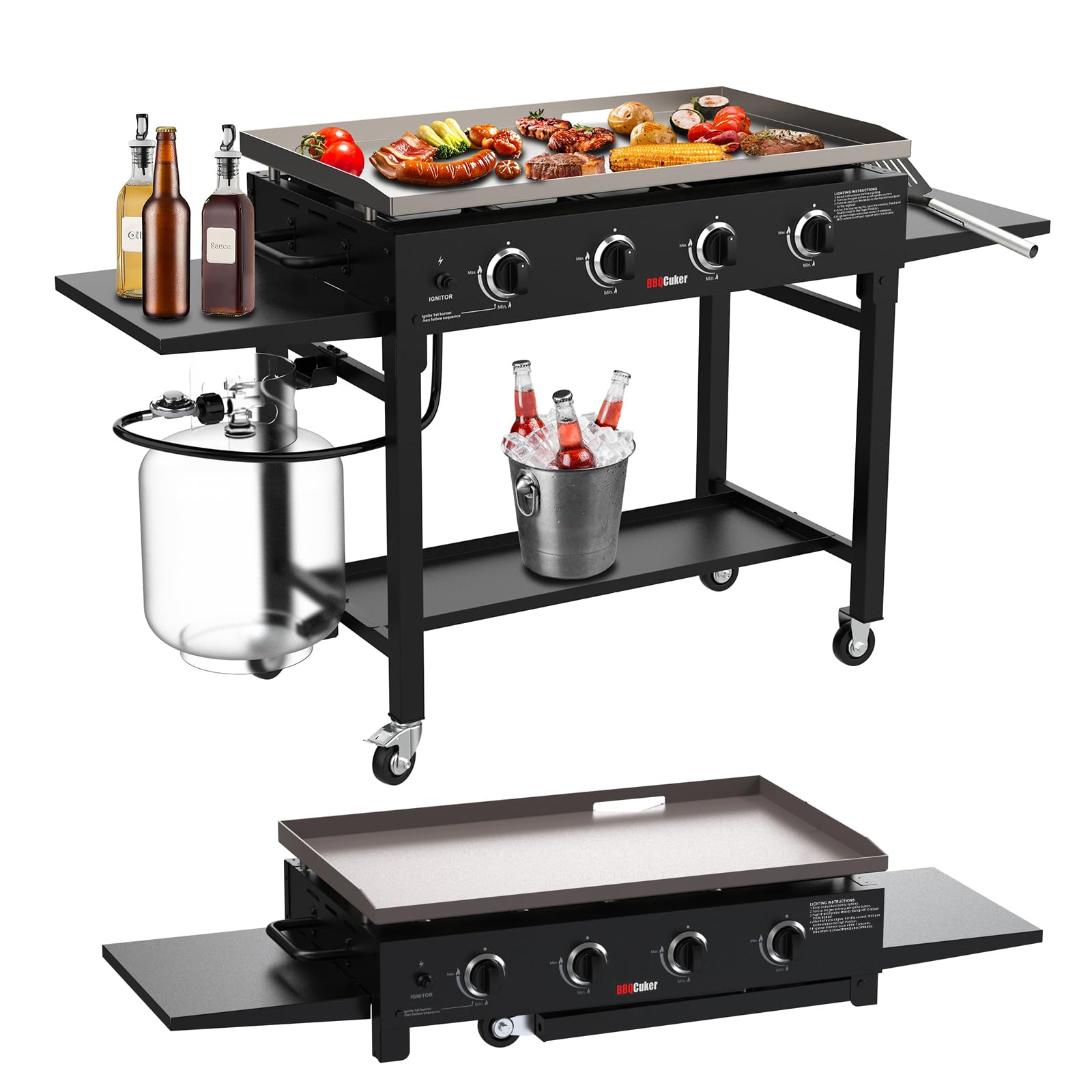 BBQCuker 4-Burner Propane Gas Griddle