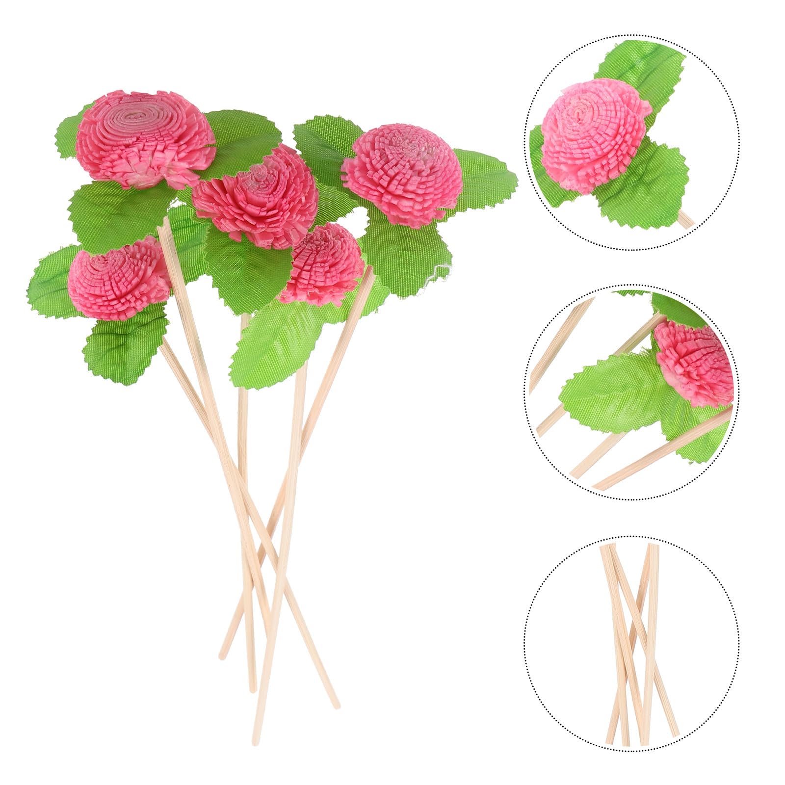 Toyvian Bâtonnets Diffuseurs Aromatiques 5pcs en Bois et Plastique Accessoires Aromathérapie, Remplacement pour Diffuseur de Parfum pour Espace et Huile Essentielle