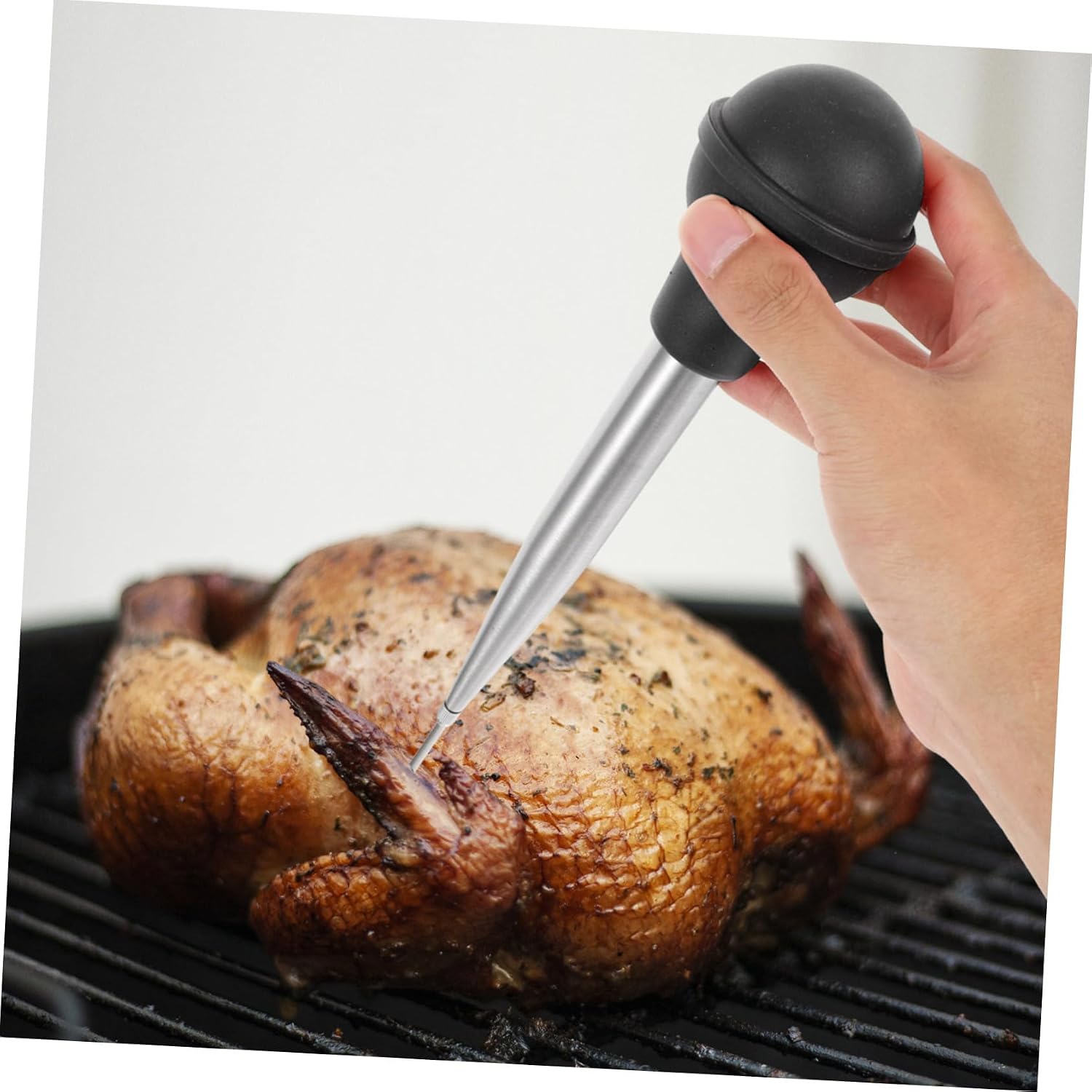 Mobestech 1set Turkey Seasoning Injector Tool Marinade Pump for Meat for Turkey Chicken Steak and Bbq for Home and Restaurant Use