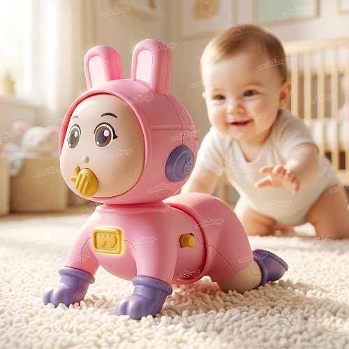 Zest 4 Toyz Musical Toys for Kids | Crawling Baby Toys for 6 to 12 Months | Interactive Learning Sound Action Toy with Soft Music for Babies Toddlers Infant | Birthday Gift -Assorted Color