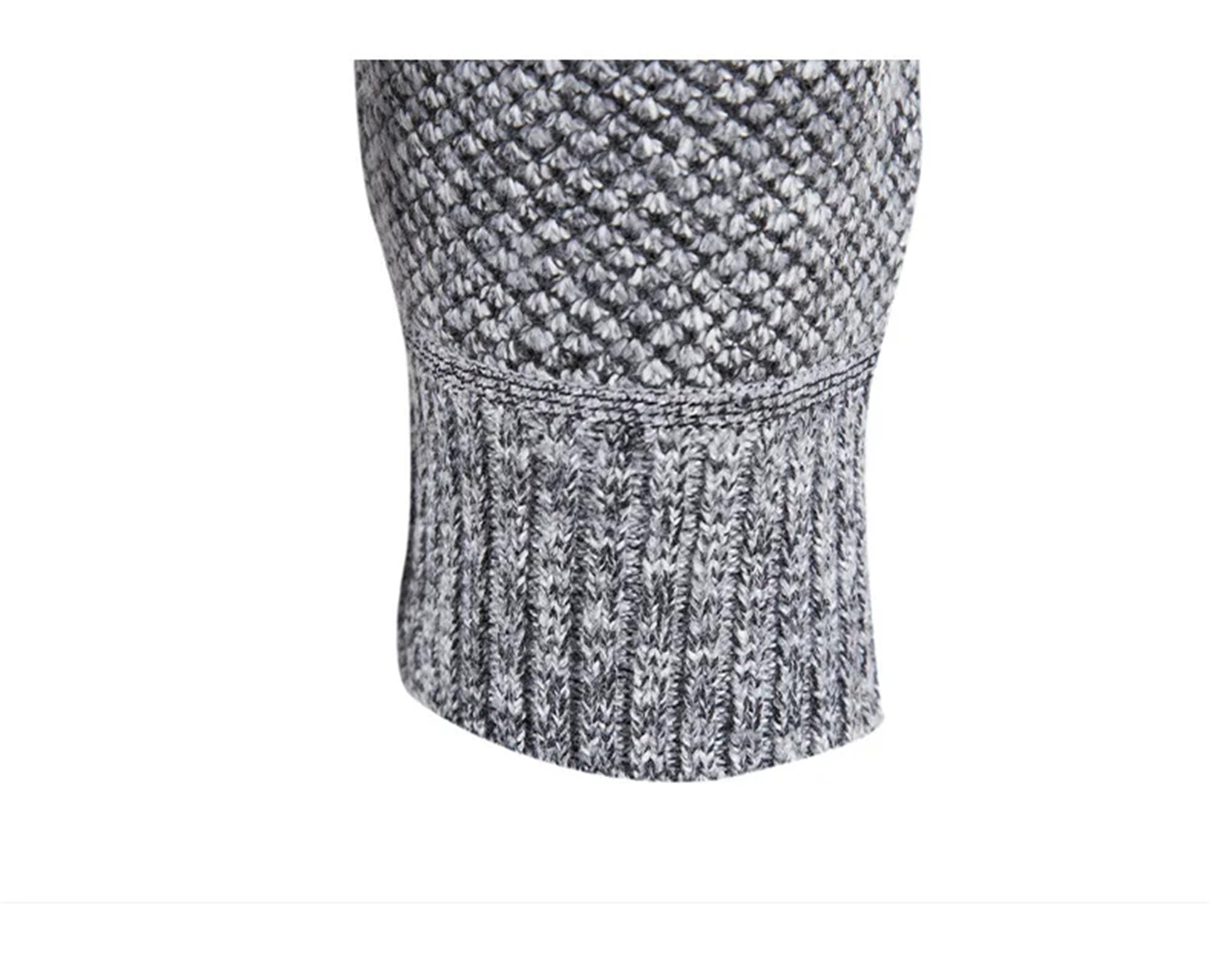 Autunno e Inverno Addensato Maglione Lavorato A Maglia Pullover Tinta Unita Cerniera Collo Alto Slim Casual Maglione per Gli Uomini