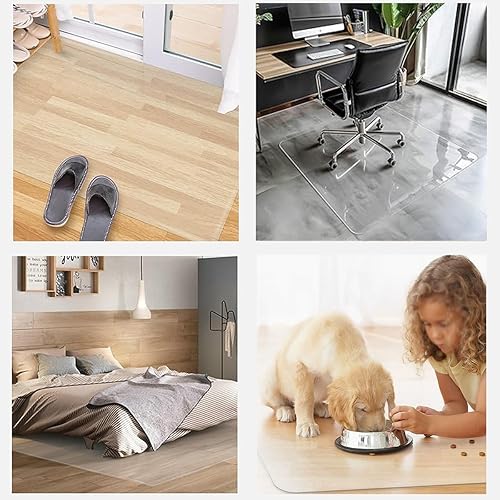 Miniatura 5 de Tapete para silla de escritorio para piso de madera dura, tapete de baldosas para silla de oficina, tapete de PVC grueso y transparente, tapete