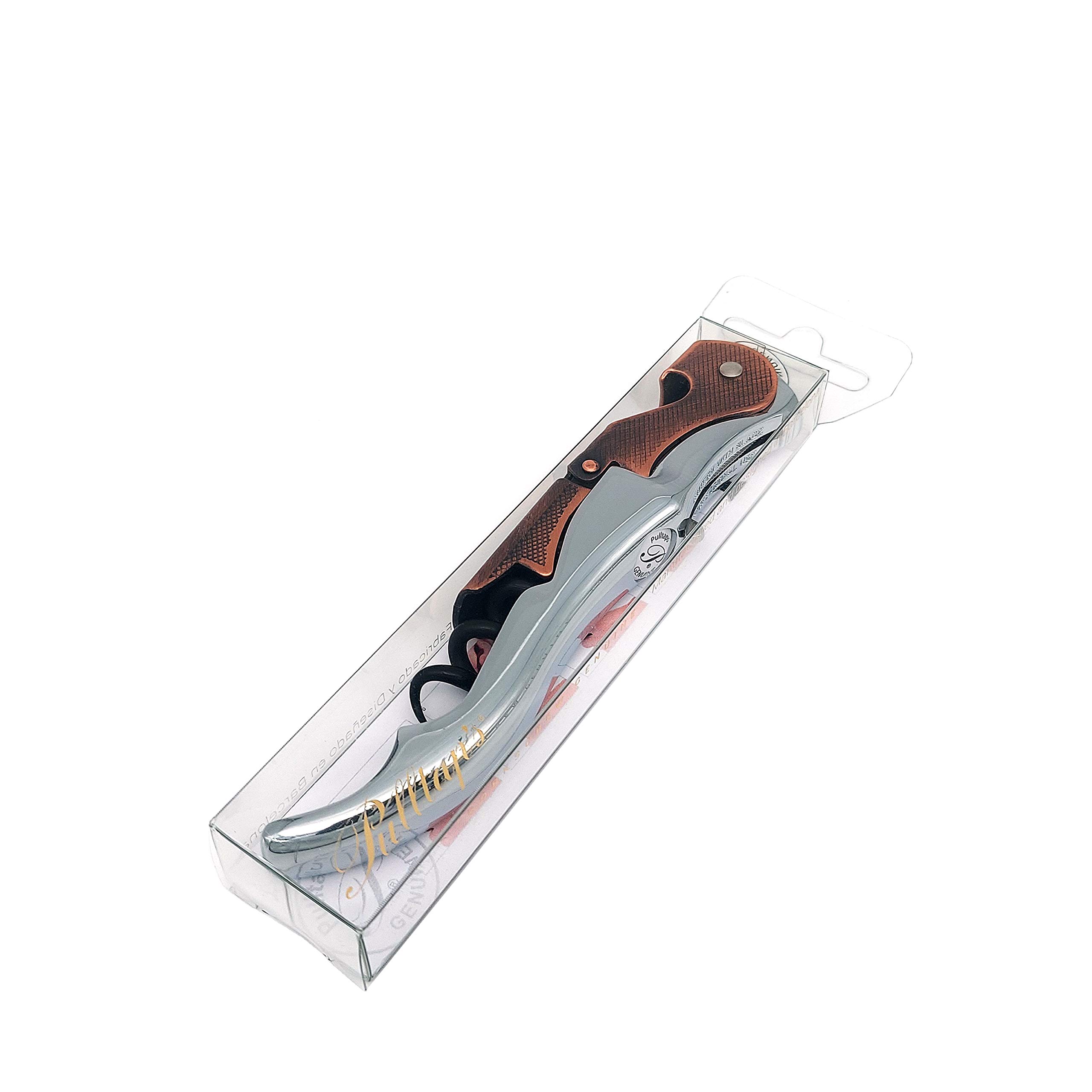 Pulltap's Sacacorchos de vino Slider Boss 150 de doble palanca para camareros (cromo-cobre)