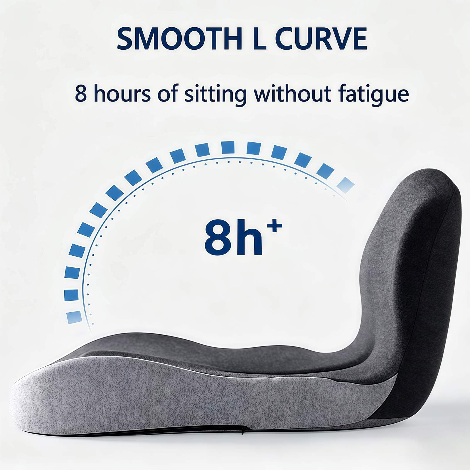 CojíN OrtopéDico, CojíN Asiento, Cojines Asiento ErgonóMicos Integrados Forma L Espuma ViscoeláStica, Soporte Lumbar y Alivio Dolor Coxis, para Sillas Oficina Coche Sillas Ruedas