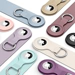 Paquet de 4 Air Tag Holder pour Apple Air Etiquette, anti-rayure silicone boîtier protecteur Accessoires porte-clés pour portefeuille, collier de chien, bagage, traceur de clés (thé/fumée pourpre/pinkset/Starlight) 4 Pack, Anti-rayure, Accessoires, pour Wallet, D