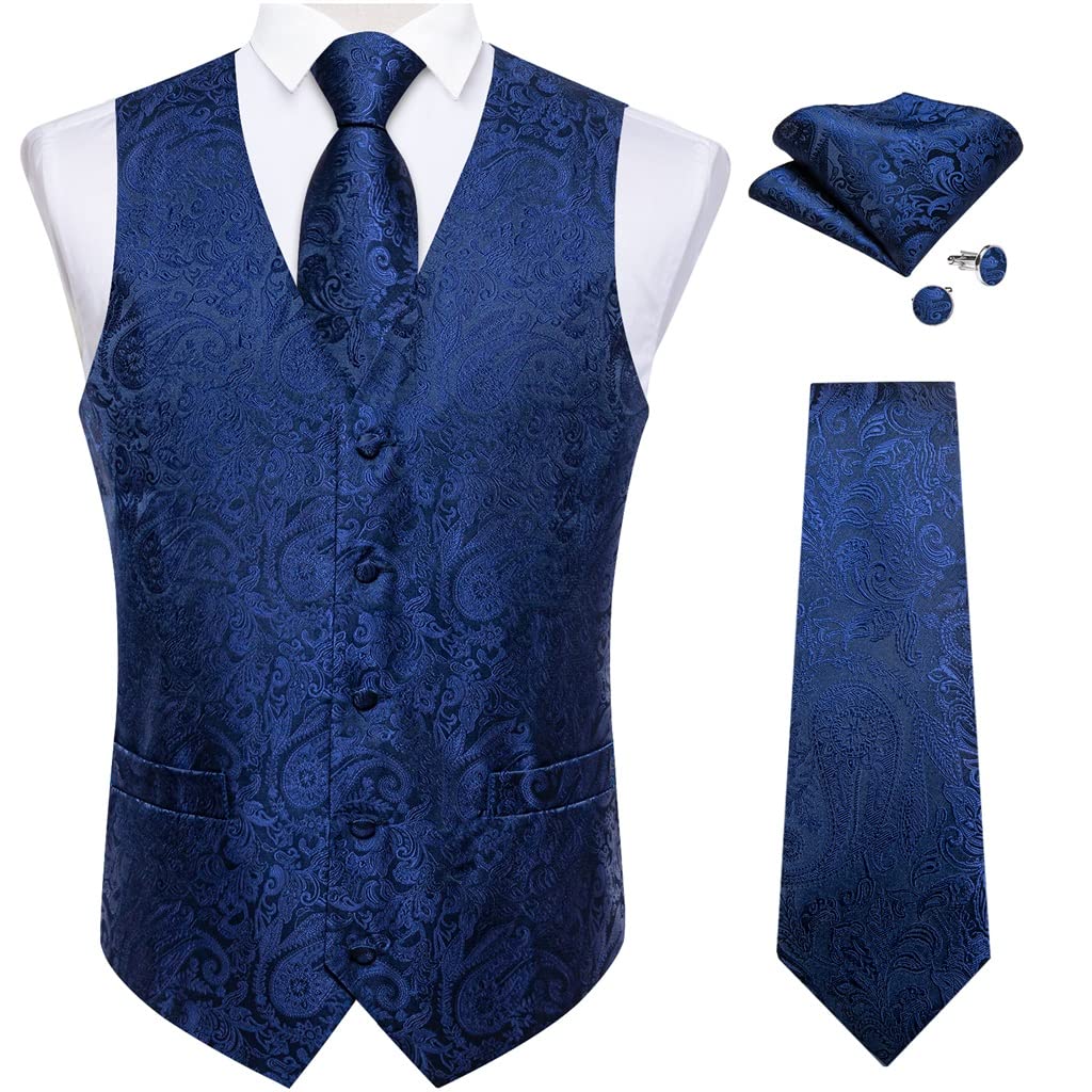 Gilet de costume formel avec cravate en soie pour mariage et grandes fêtes élégantes