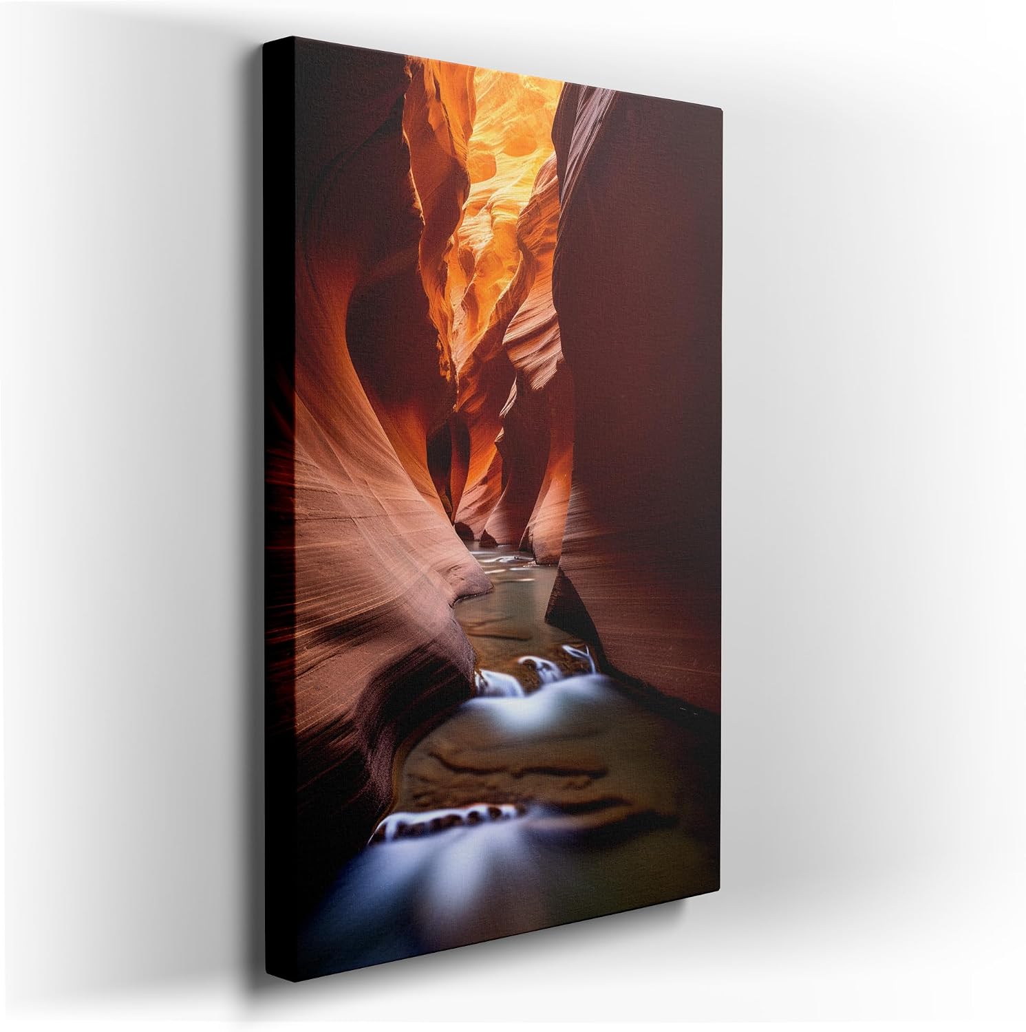 Canvas for Living room. Exploring the Depths of Antelope Canyon: A Journey Through Light and Shadow, 27 x 18 inch Canvas Wall Art - Ready to Hang - 69x46 cm (27x18 inch)