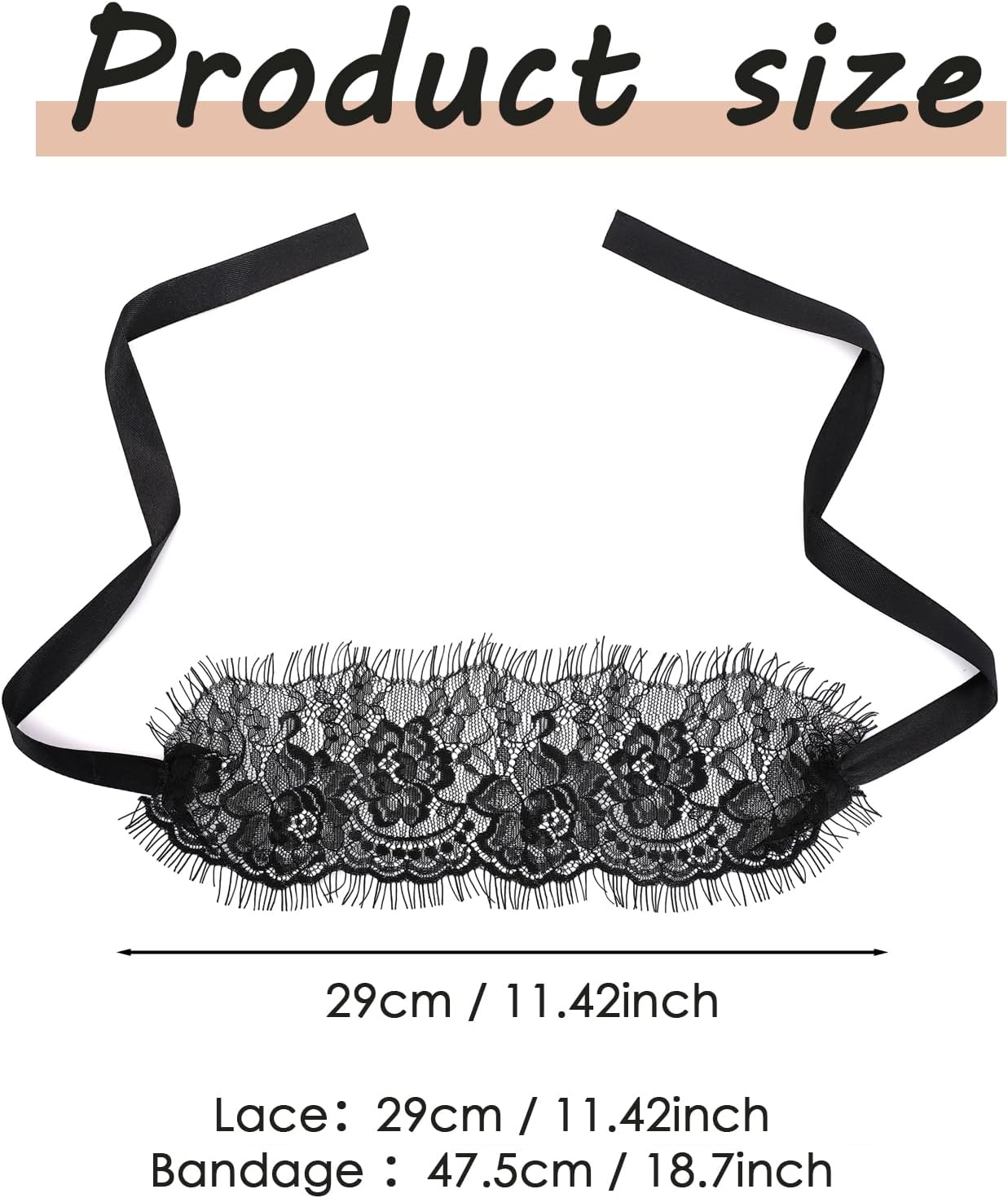 FRESHME Lace Blindfold Sleep Mask - Black Rosea Flower Embroidery See-Through Blind Fold Adjustable Eyes Covers for Women Couple Bed Night Sleeping Time Gift image 4