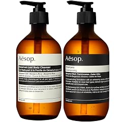 Aesop Geranium Leaf Body Cleanser Shampoo Set Refreshing Botanical Body Wash and Daily Shampoo for All Hair Types