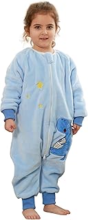 Baby Schlafsack mit Füßen 2.0 Tog,Babyschlafsack mit langen Ärmeln,Schlafsack Kinder mit Beinen für mädchen und Junge,Dinosaurier,130