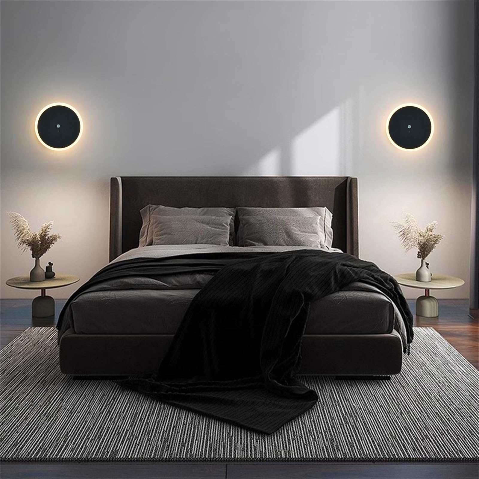 Aplique de Pared con Sensor de Movimiento para Interiores, LED, con detección de Movimiento, Ideal para Sala de Estar, balcón, Pasillo, luz Blanca cálida (luz Blanca, Blanco)