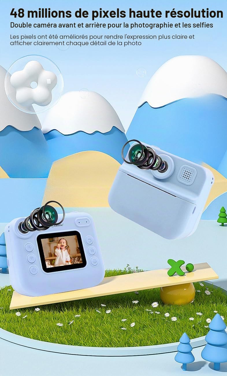 Appareil photo instantané pour enfant DV-50.kids - coloris bleu [Playtastic]