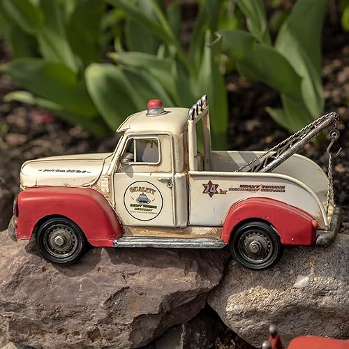 Miniatura 4 de Zaer Ltd. Camiones de remolque de metal de 13 pulgadas de largo estilo vintage (verde-rojo) Verde y rojo,Azul-negro,Rojo y negro,Juego de los 6 (1