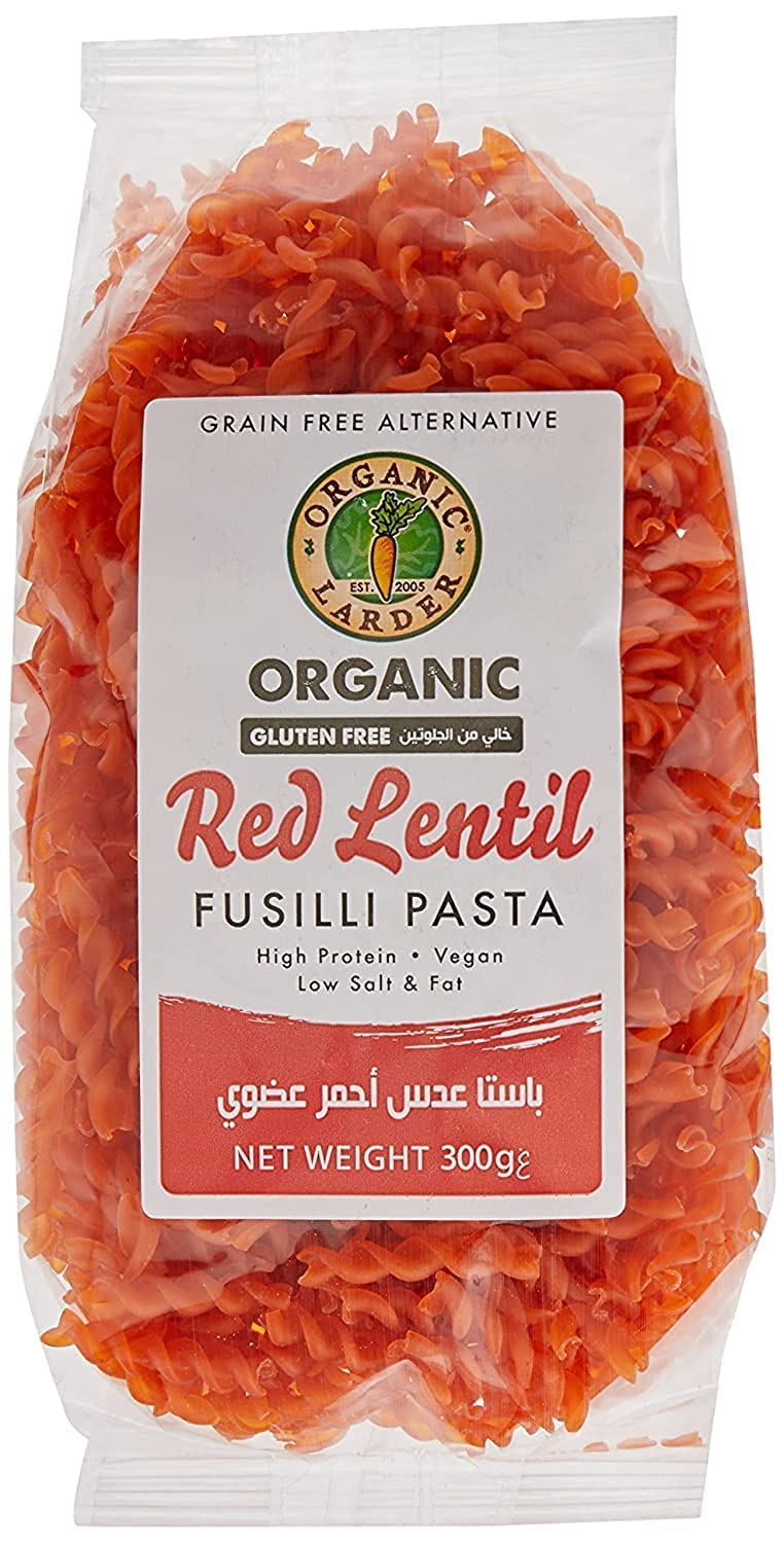 Organic Larder Fusilli Red Lentil 300g, Gluten Free