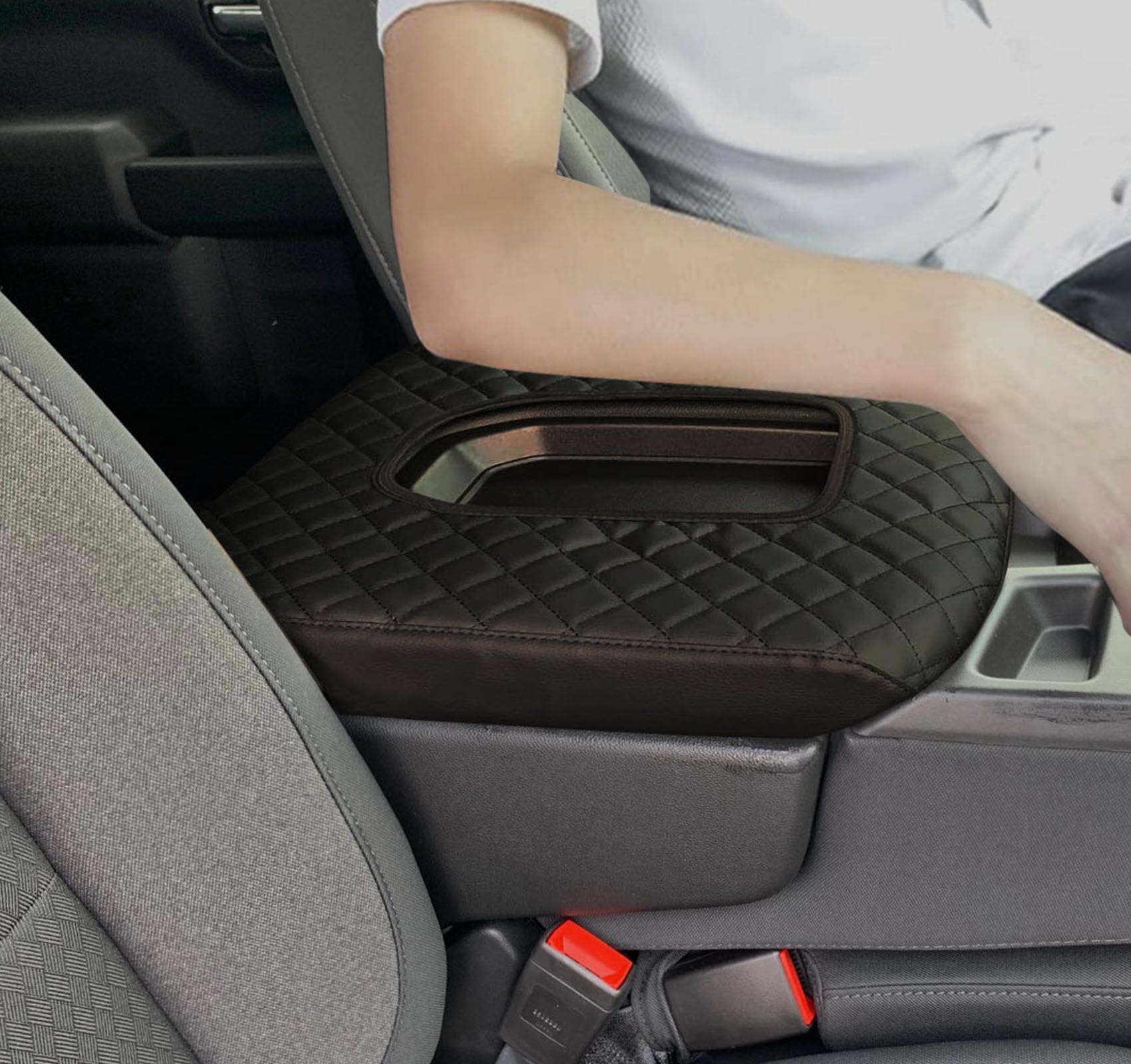 ISSYAUTO Copertura Per Console Centrale In Pelle – Compatibile Con Silverado/Sierra 2014-2018, Sedili 40/20/40 (Solo Panca Divisa) - 3