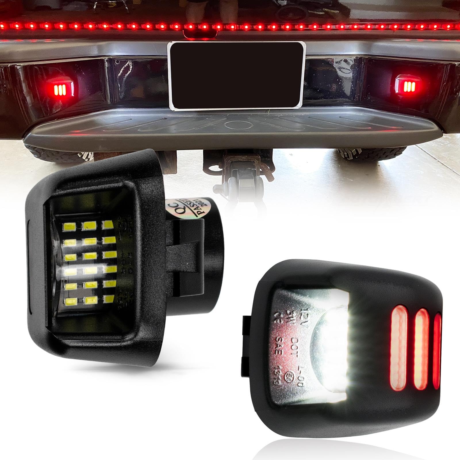 Éclairage de plaque d'immatriculation LED pour Nissan Navara D40 Frontier 2007-2019 Titan Xterra Armada Suzuki Equator avec tube de néon à LED rouge