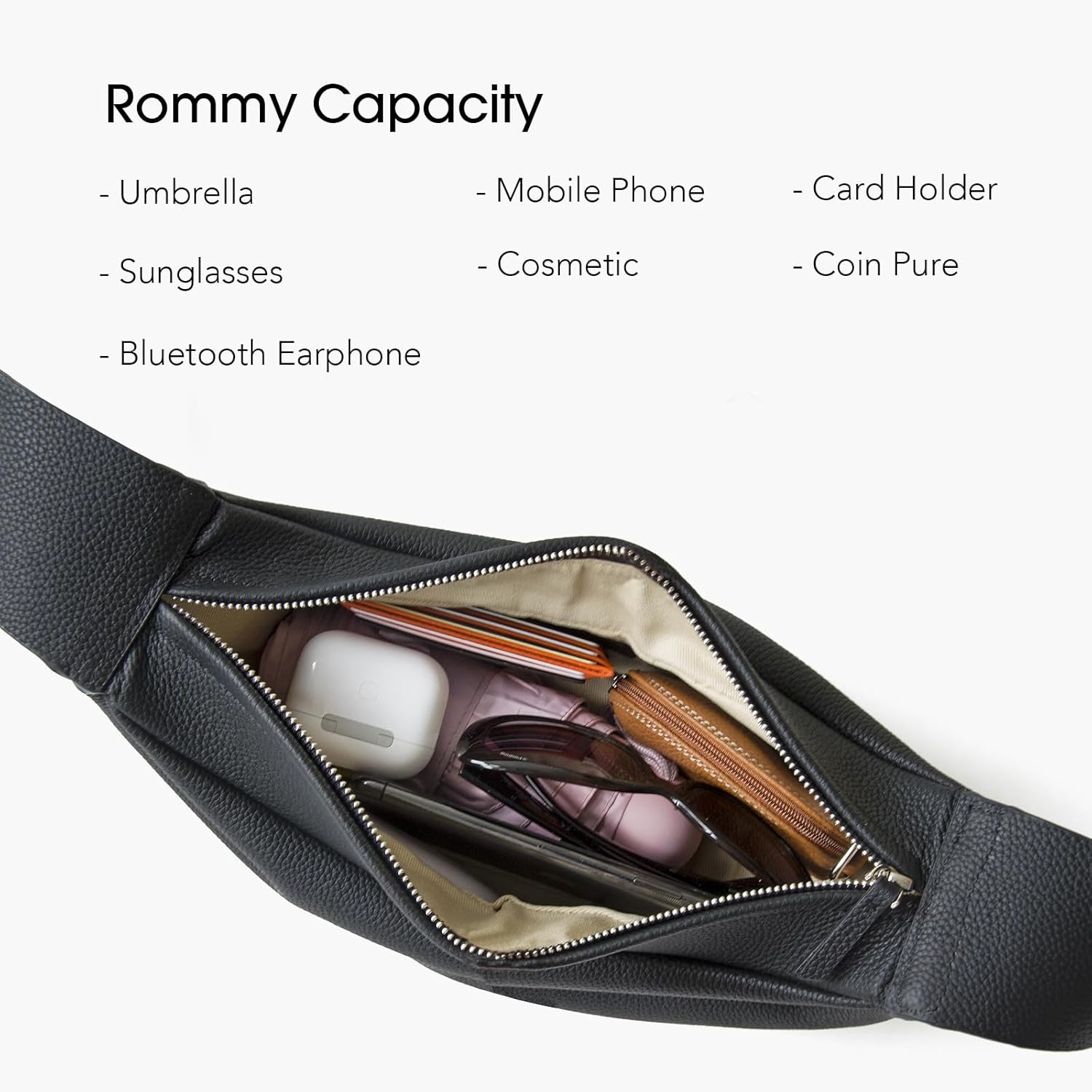 Genuine Leather Sling Bags Crossbody Women, Minimalist Style Casual Chest Bags with Wide Strap - Image 6