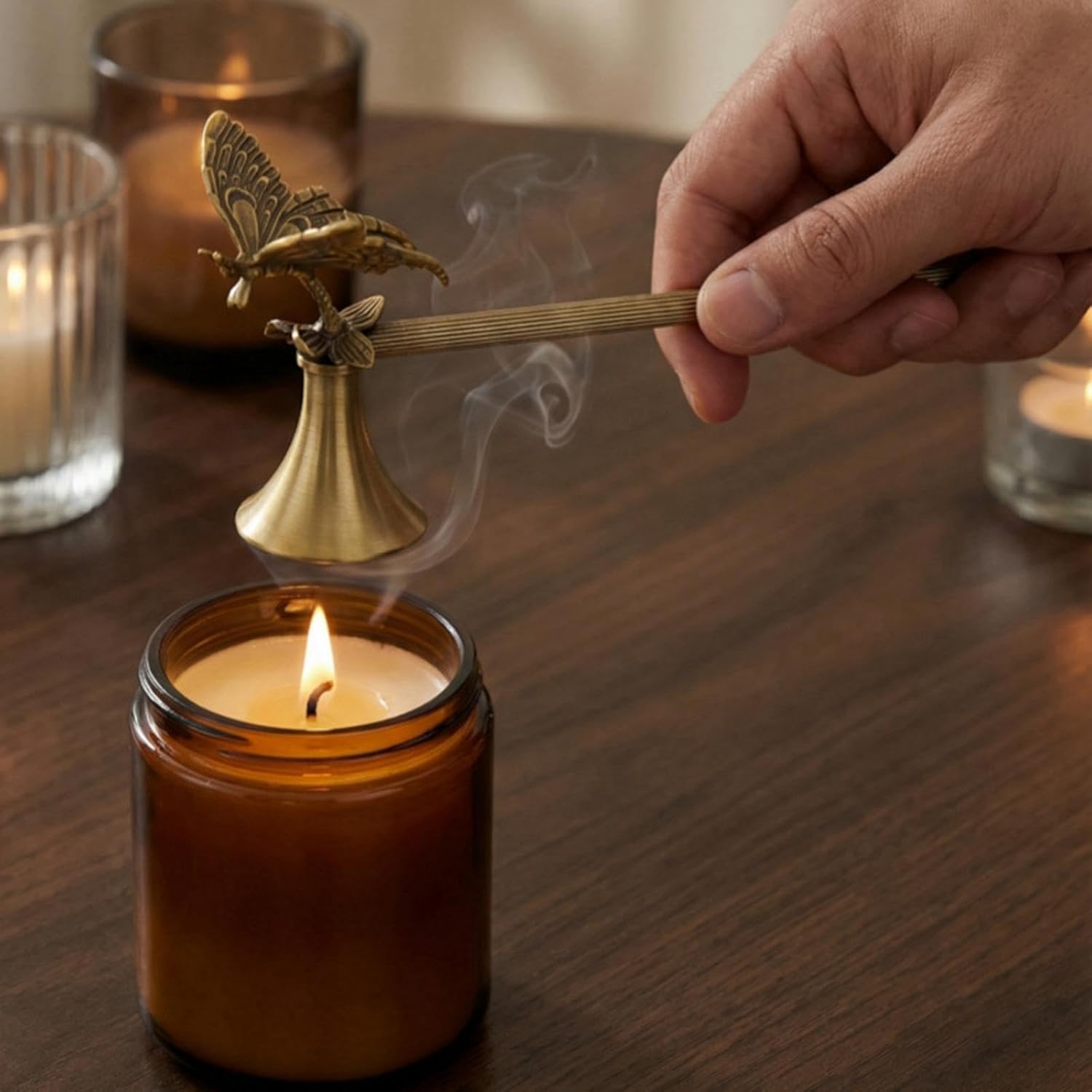 Candle Snuffers Wick Flames Snuffers Use Accessory, with Long Handle, Elegant, Gift Brass Sturdy Candlesnuffers