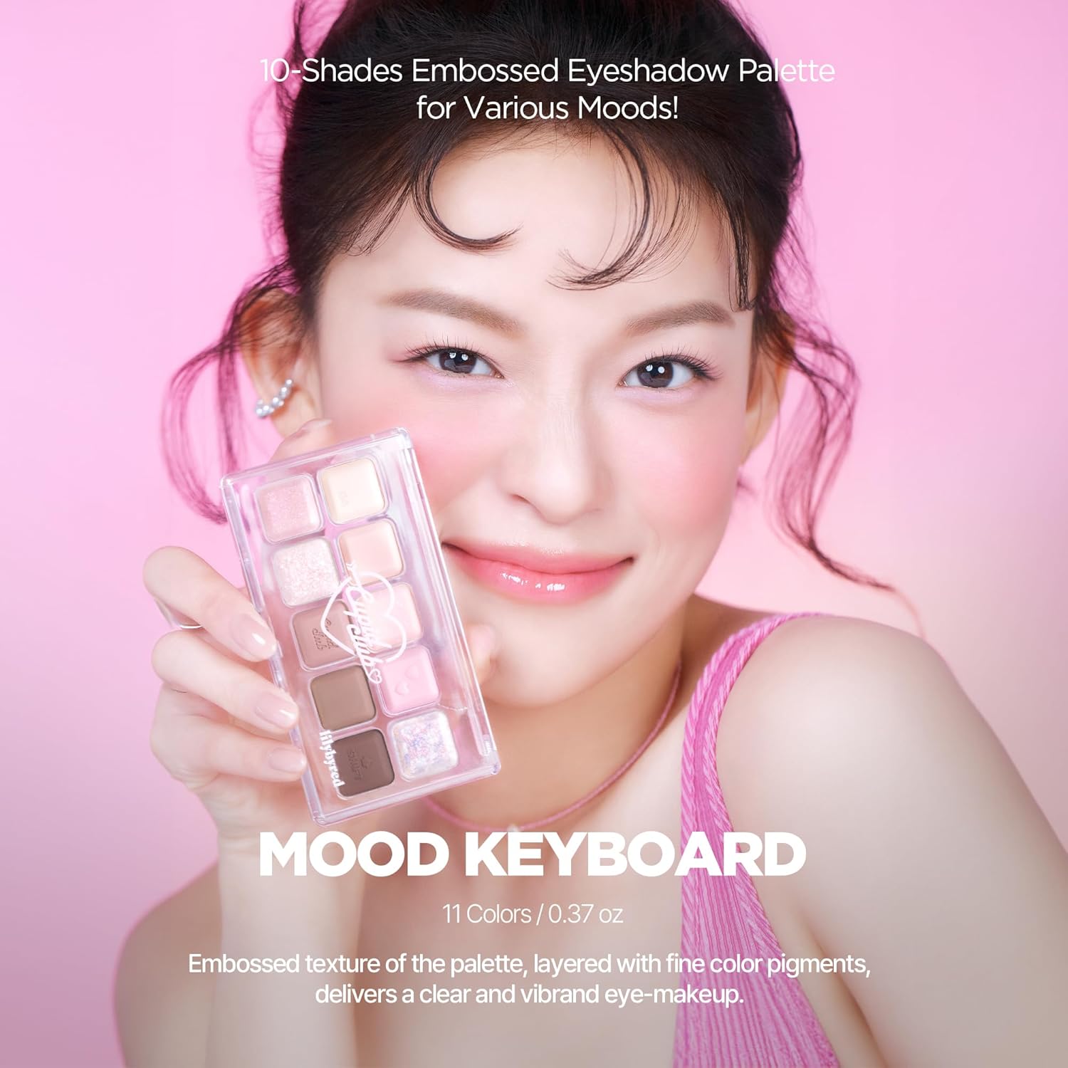 lilybyred Mood Keyboard | 10-Shade Korean Eyeshadow Palette, Highly Pigmented, Matte, Shimmer & Jelly Glitter, Smooth. Blendable, Long-Lasting, Dome-Shaped Design, 0.37 oz. (05 Warm Membership) - Image 2