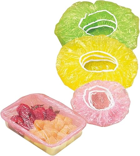 Cubiertas elásticas para alimentos, tapas de plástico para almacenamiento de cocina, para preparación de comidas, juego de 24