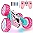 Hamdol Pink Remote Control Car for Girls, Double Sided with Shining Headlights & Wheel Lights, Girl Princess Toys, Rechargeable Toy Car for 6-7 6-8 9 10-12 Year Old Girls Birthday