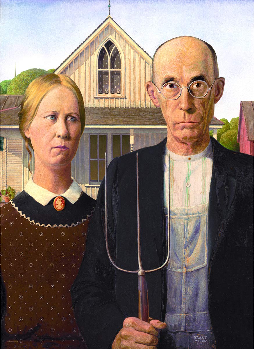 Amazon.com: EuroGraphics American Gothic by Grant Wood 1000Piece