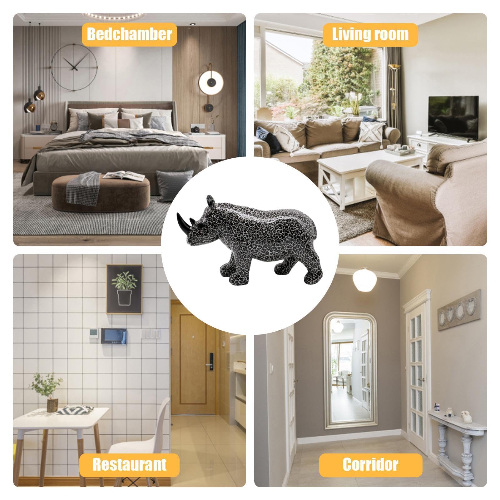 Amazon.co.jp: Znvhazsy カラフルなサイの置物、サイの動物の置物