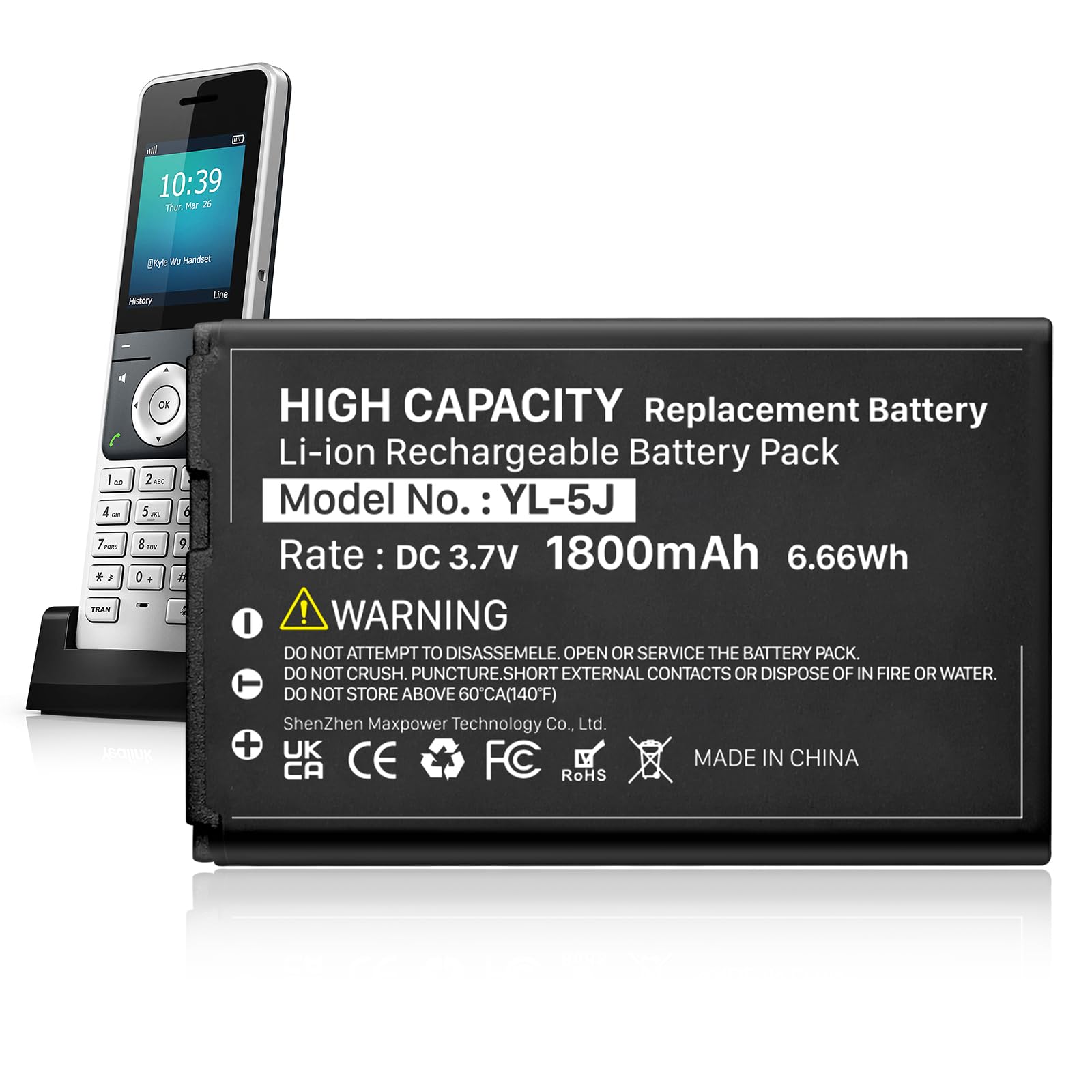 Amazon.com: HUAENG 1800mAh YL-5J Battery Compatible with Yealink
