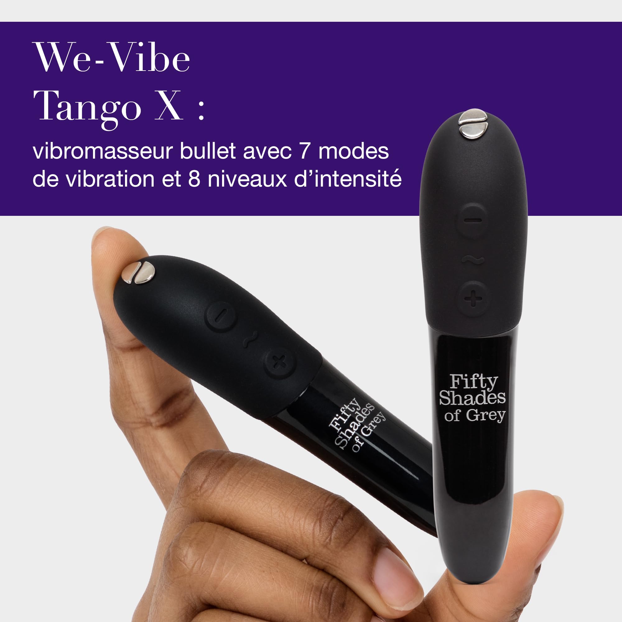Fifty Shades of Grey Coffret Come to Bed pour Couples – Coffret pour Adultes avec Vibromasseur Bullet Clitoridien, Plug Anal Orné de Cristaux et Bandeau en Satin – Vibromasseur Bullet à 8 Vitesses