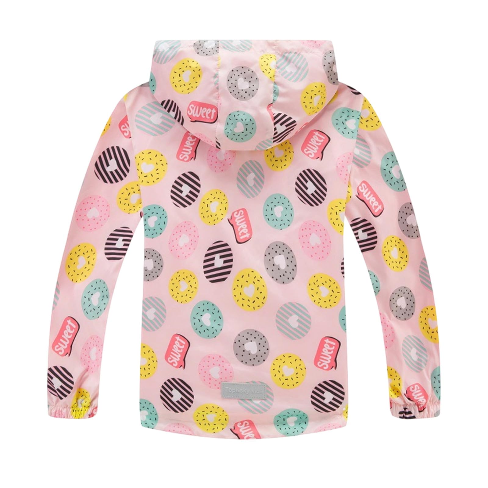 Chaqueta cortavientos transpirable para niñas de 3 a 12 años, ligera, con capucha, ideal para deportes y juegos en todas las estaciones, con bolsillo y cremallera, fácil de plegar en mochila.