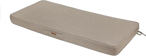 Miniatura 1 de Cojín de banco para exteriores de 48 x 18 pulgadas, con asa y lazos para jardín, patio, porche, sofá, columpio (marrón)