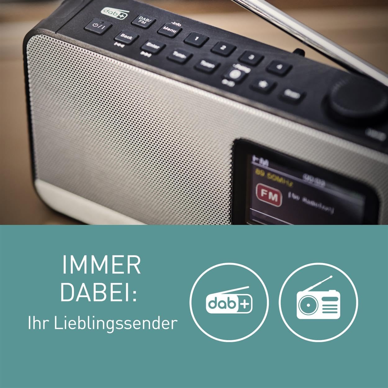 Panasonic RF-D15EG-K Tragbares DAB+/FM Digitalradio mit Bluetooth, 2,4 Zoll TFT LCD-Display, 3W 5cm Lautsprecher, Schlaf-, Wecker- und Uhrfunktion, Schwarz