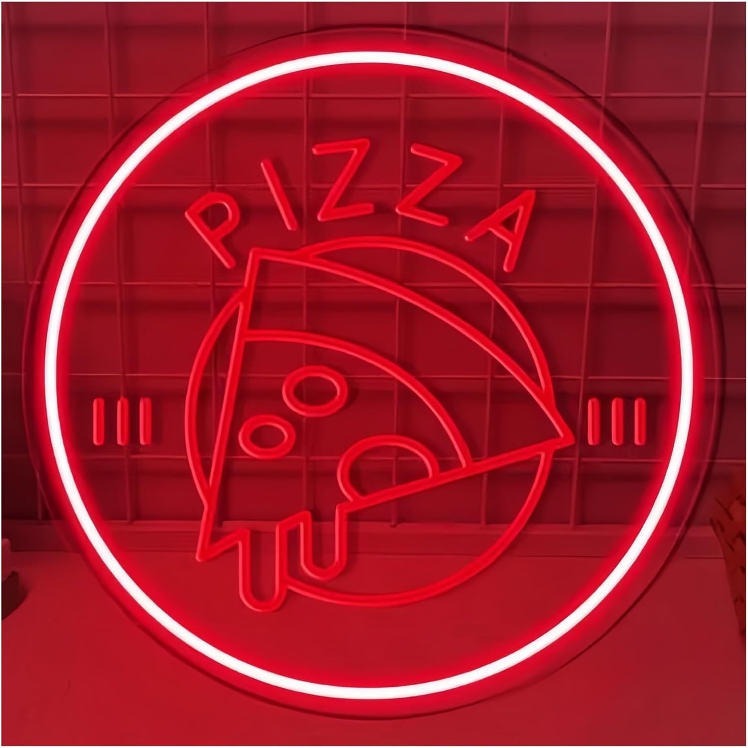 Zynther Neon lamp Neon Sign for Restaurant Wall Decor, Pizza Light, Decorations(Rouge,30cmx30cm)