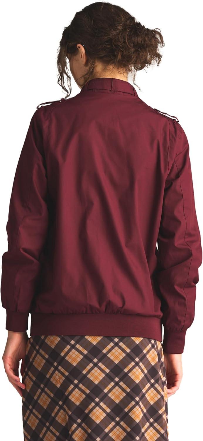 Members Only Women's Classic Iconic Racer Jacket | Slim Fit | Large Burgundy