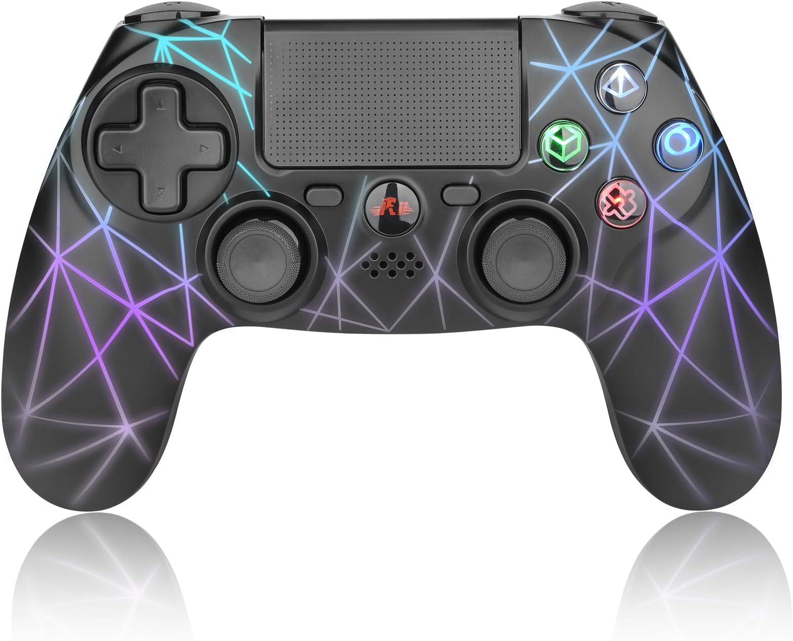 Wireless Controller for PS4,1000mAh Battery -3.5mm Audio Jack -RGB Light and 6-axis Gyro Sensor,Dual-shock Gamepad Joystick Compatible with PS4/PS3/Android/Windows(Crackle Design)