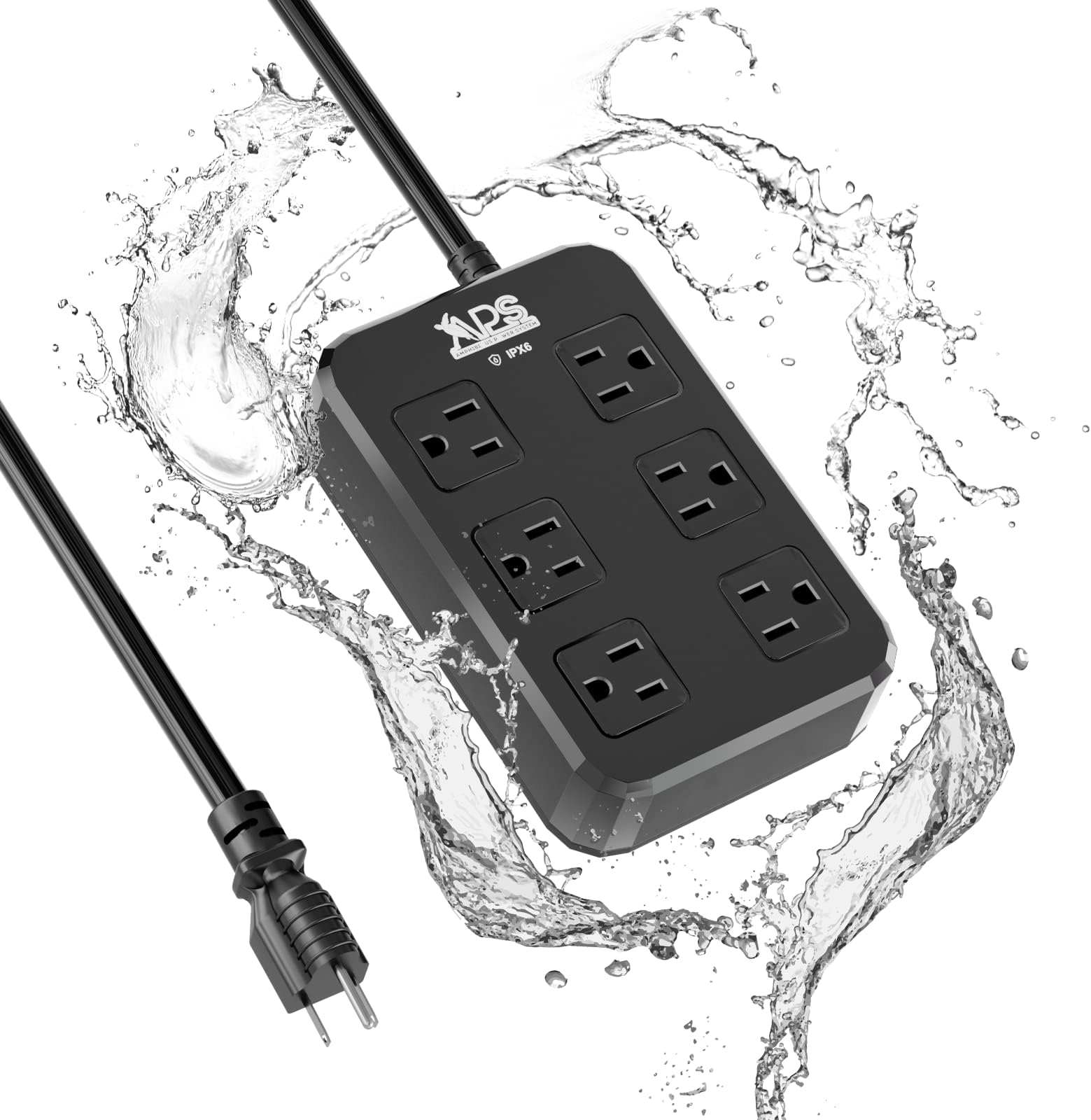 10FT Extension Cord Outdoor Power Strip with 3 Waterproof