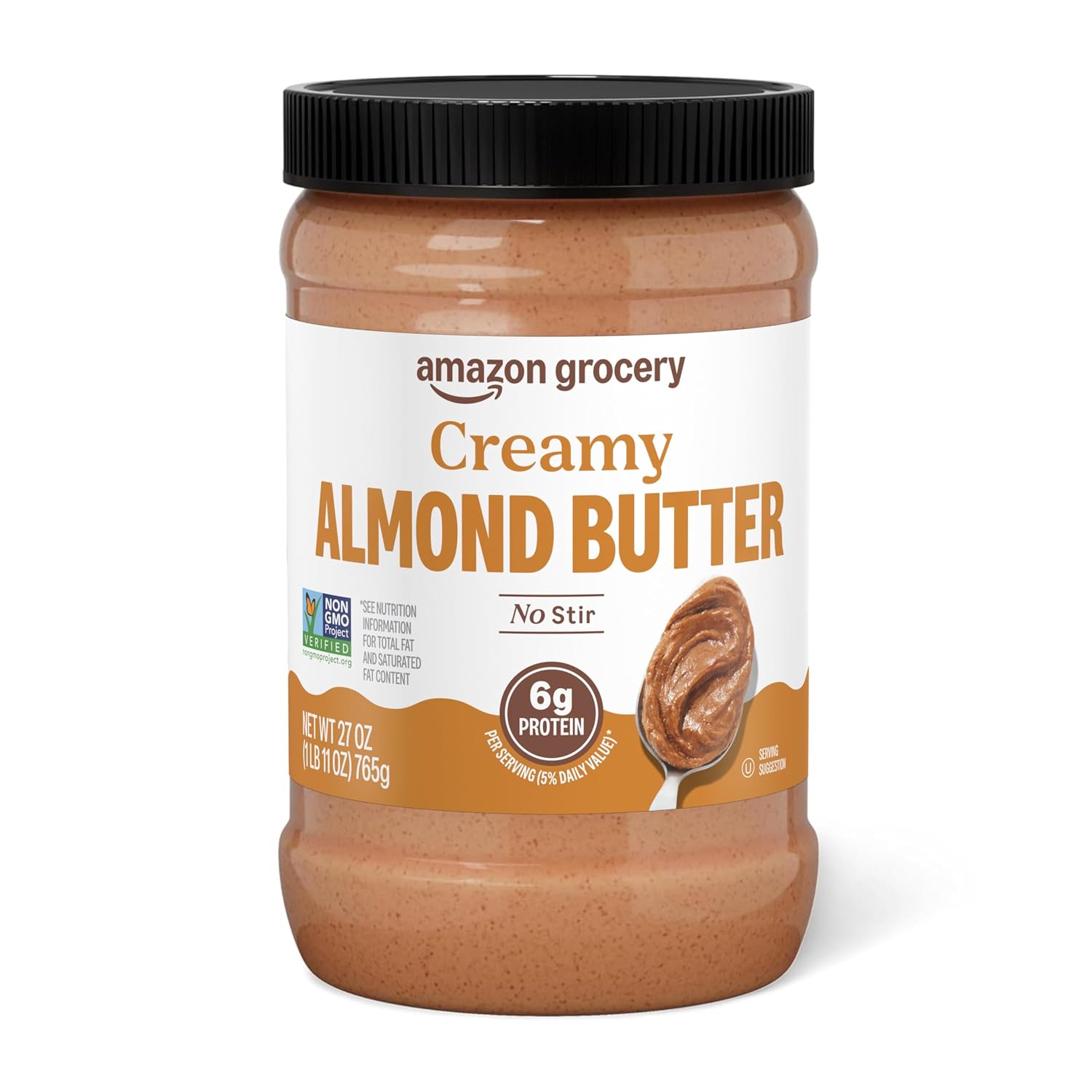 Amazon Grocery, Creamy Almond Butter, 16 Oz (Pack of 4)