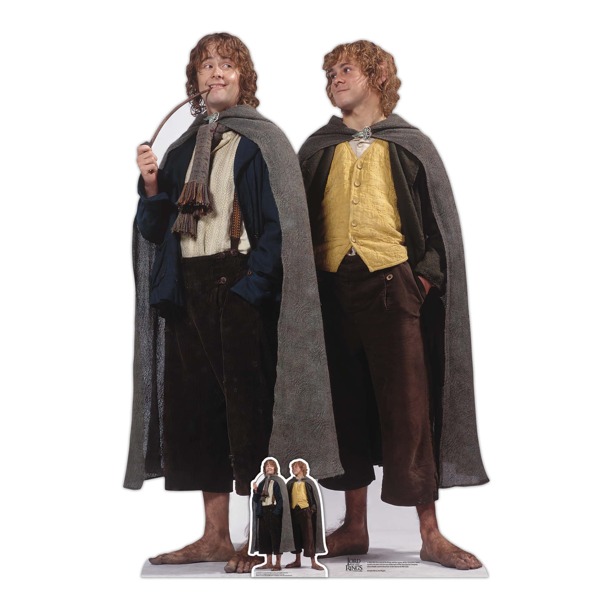 Star Cutouts SC4202 Lord of the Rings Merry & Pippin Lifesize Cardboard Cutout with Mini – Hobbit Duo Display for Fantasy Fans & Collectors