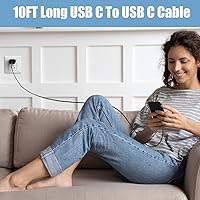 Vista 69 de Cargador súper rápido tipo C, cargador de pared USB C de 25 W, bloque de carga rápida y cable de 8 pies para Samsung Galaxy S25 S24