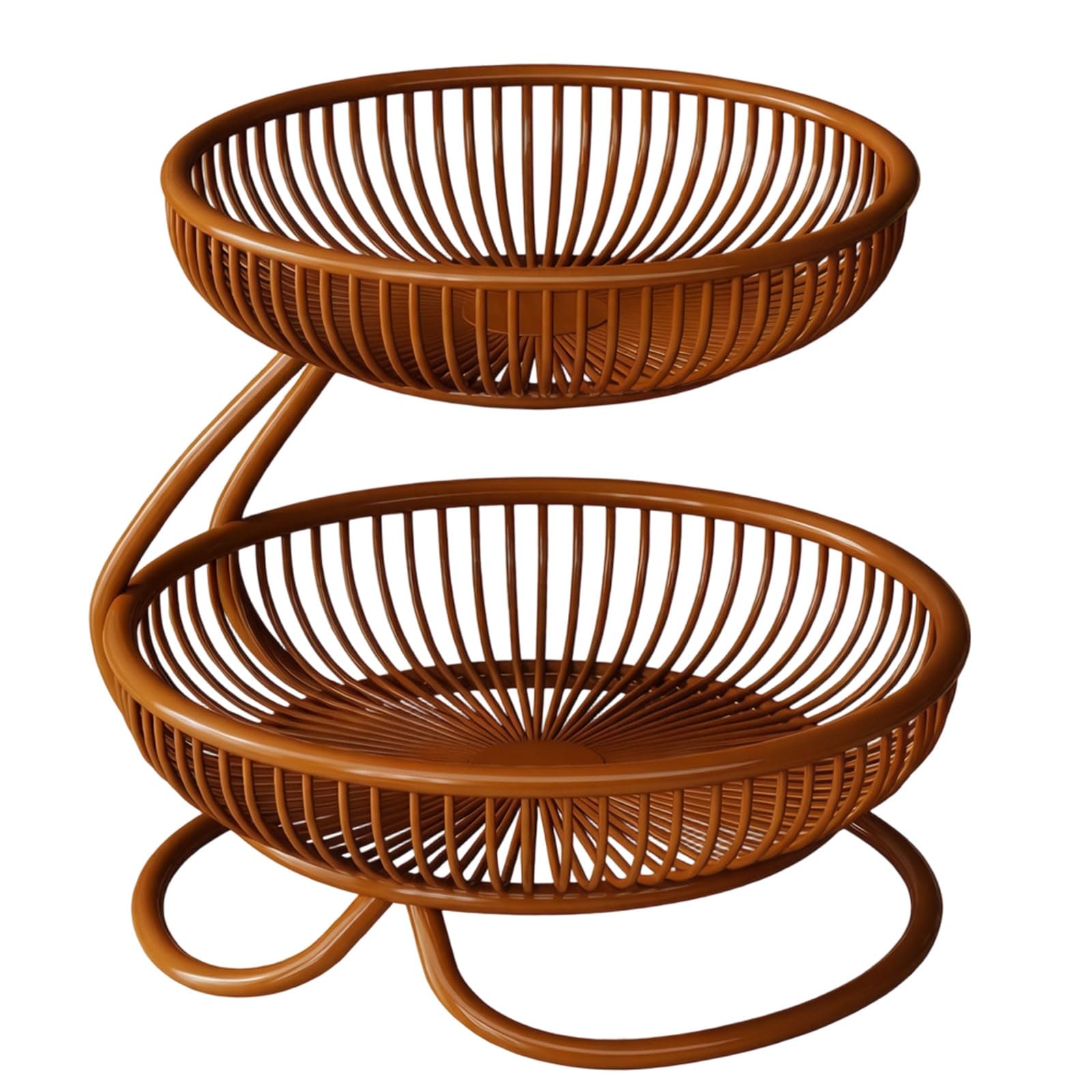 CUNZJIA Double Layer Fruit Basket Organiser Strong Iron Storage Shelf with Open Suitable for Kitchen Countertops