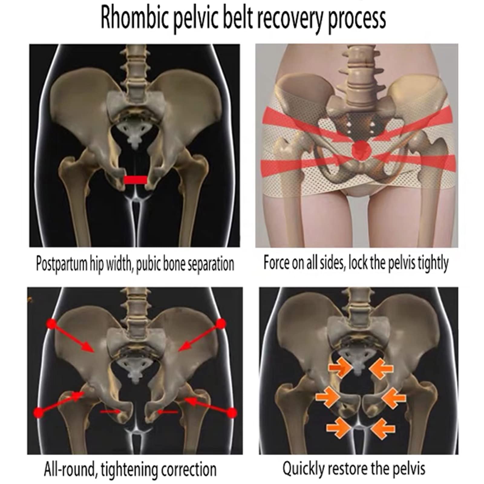 Cinturón sacroilíaco Soporte Ajustable para la Parte Inferior de la Espalda para aliviar el Dolor del nervio Lumbar pélvico Malestar en Las piernas Postura Soporte para el Embarazo Mejora la