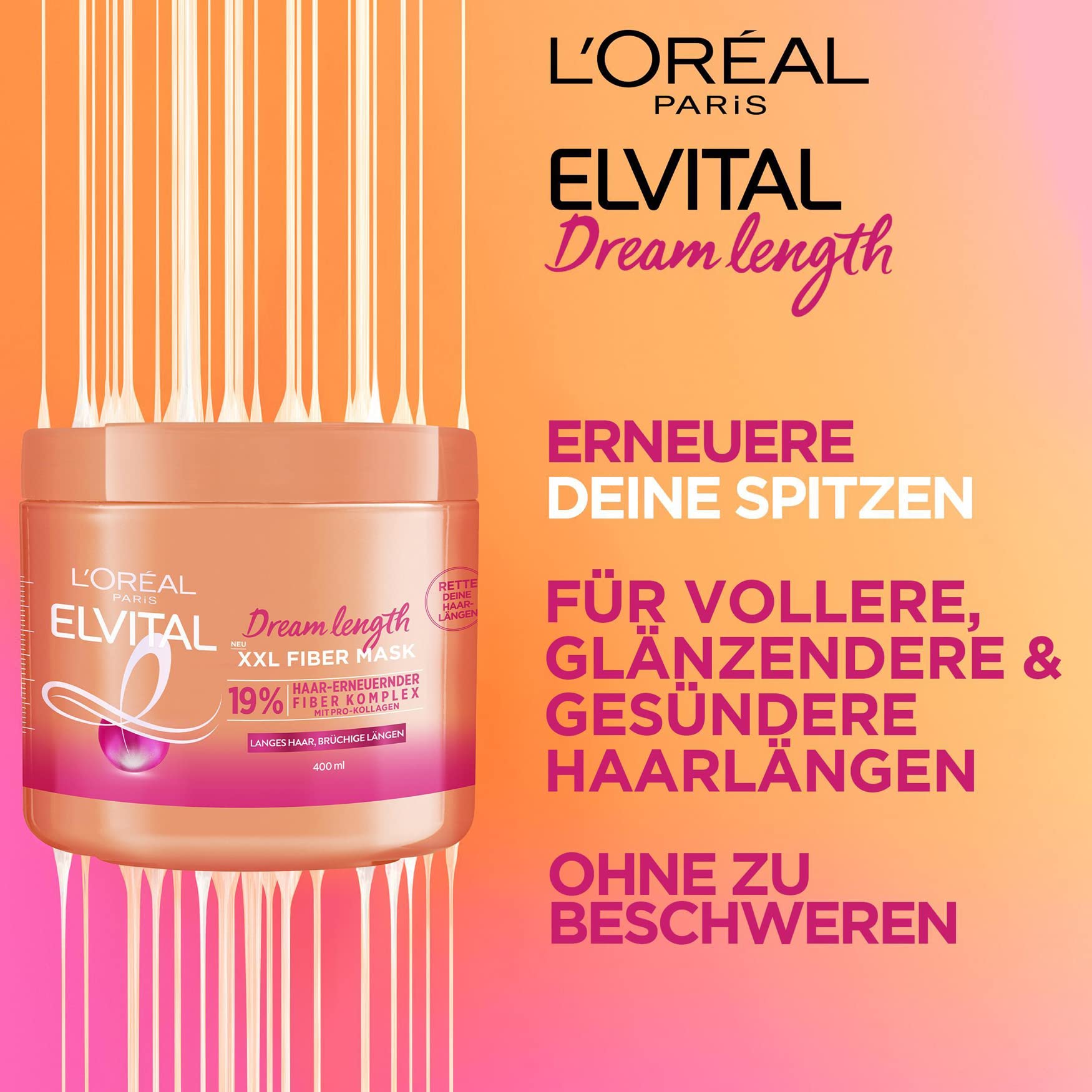L’Oréal Paris Elvital Dream Length Xxl Kuracja do Włosów, 400 ml