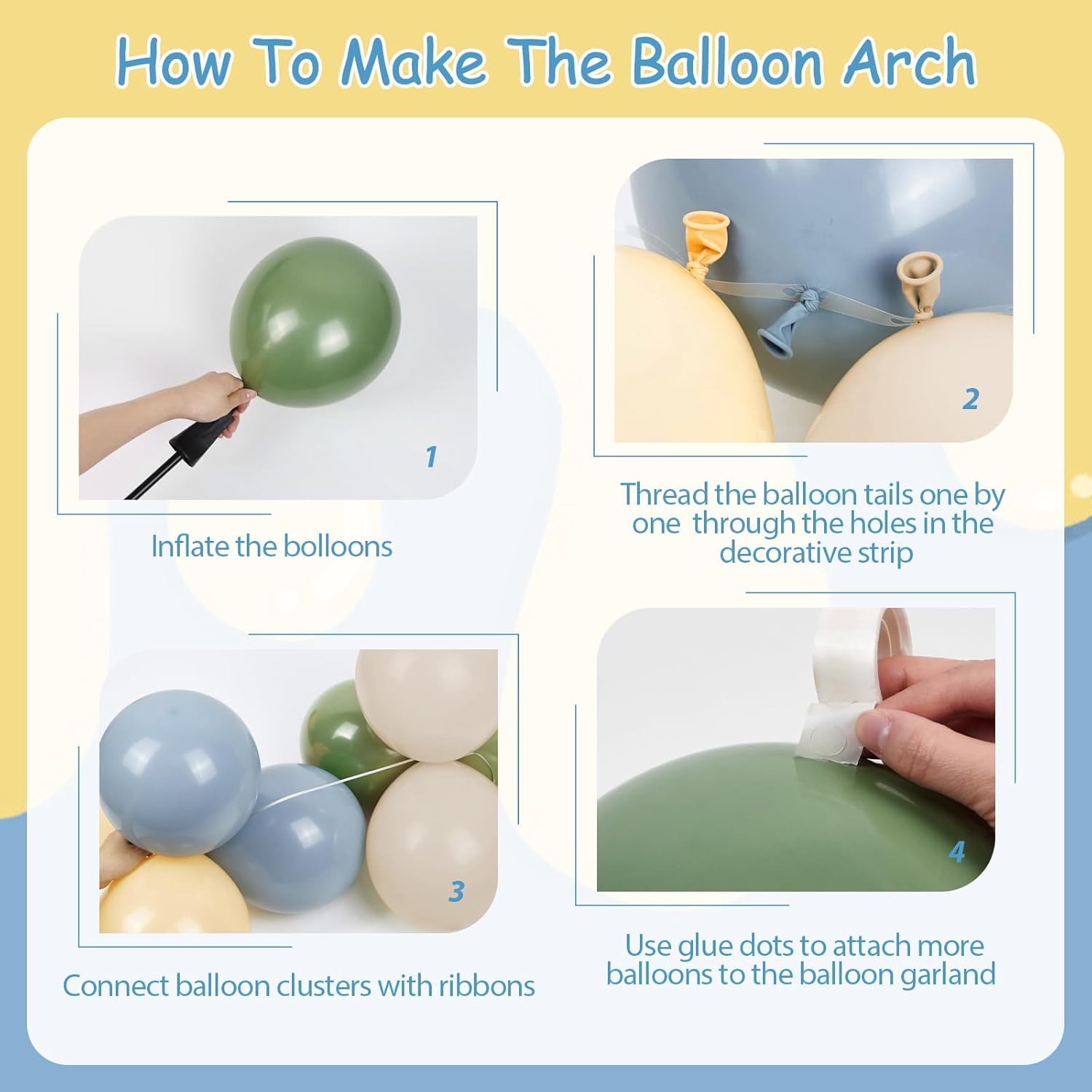 146pcs Dusty Blue and Green Balloon Arch Garland Kit, Pastel Blue Sage Green Nude Sand White Latex Balloons for Bear Themed Birthday Wedding Baby Shower Party Decorations